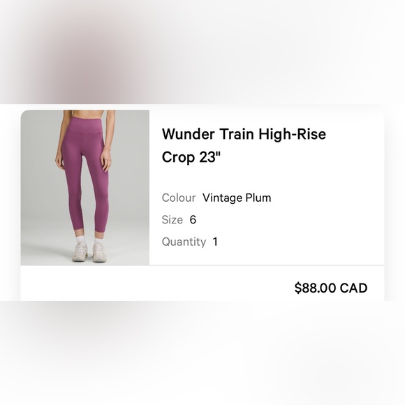 ⭐️lululemon wonder train high rise crop 23”⭐️size 6⭐️ - Picture 3 of 3